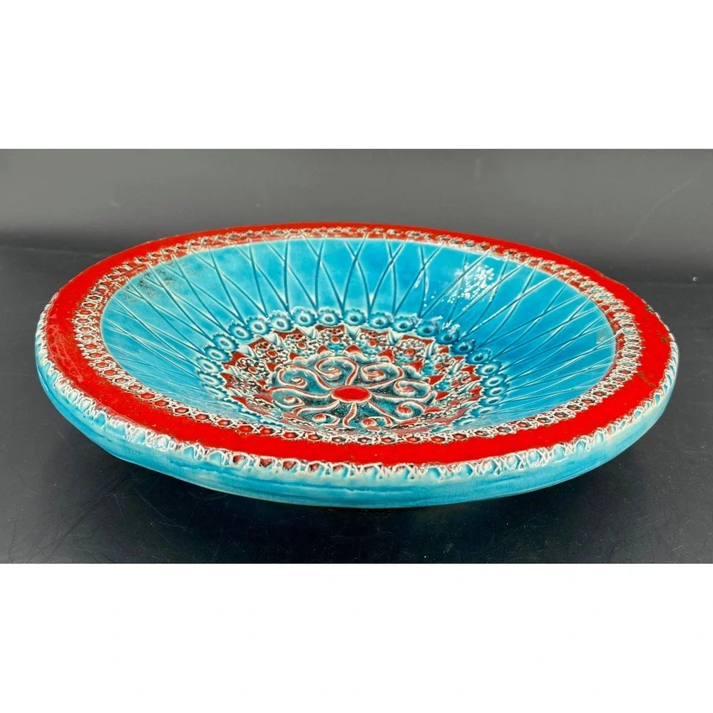 Vintage Bowl Hand Painted Multicolored Lisboa Portugal Artist Signed 10